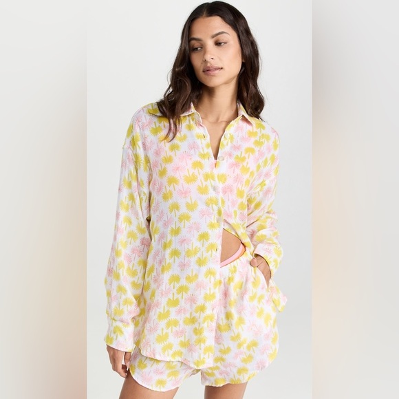 Marea Apres Beach Cotton Gauze Button Down Shirt Only In Golden Hour M NEW - Picture 1 of 13